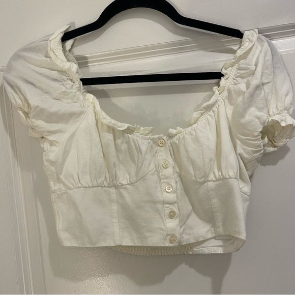 SIZE S | Women’s Cropped White Shirt - Picture 1 of 2